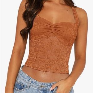 ReoRia Women's Lace Camisole - Tan